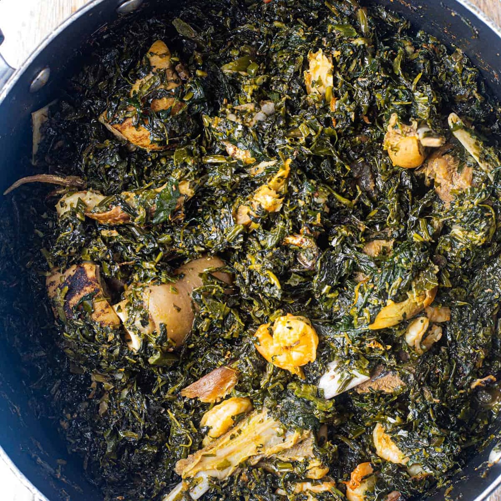EDIKAN-IKONG (VEGETABLE SOUP) -  WITH FISH - TILAPIA